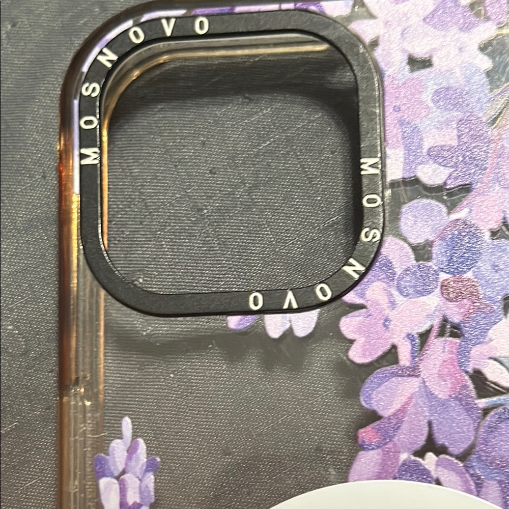 Purple Floral iPhone Case with Ring Holder - Picture 4 of 4